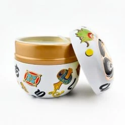 Metal Tea Box - White Daruma -Shibui Store 23 min