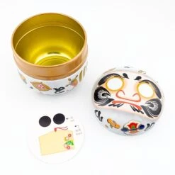 Metal Tea Box - White Daruma -Shibui Store 25 min