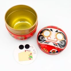 Metal Tea Box - Red Daruma -Shibui Store 26 min