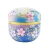 Blue Flowered Metal Tea Caddy -Shibui Store 6 min