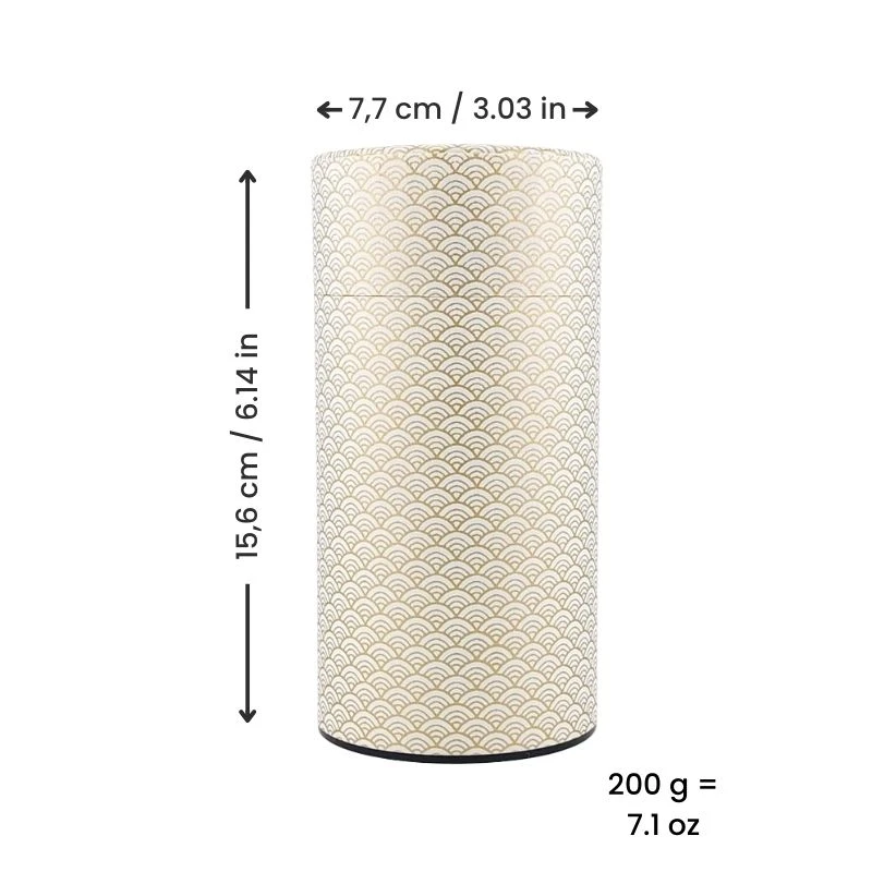 Washi Tea Canister - Golden Seigaiha 6 Washi Tea Canister - Golden Seigaiha - Image 4