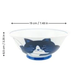 Japanese Bowl - Blue Cat 11 Japanese Bowl - Blue Cat -Shibui Store BolJaponaisChatBleu min
