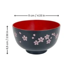 Japanese Soup Bowl - Black Sakura -Shibui Store BolaSoupeJaponaisBlackSakura min