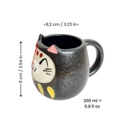 Japanese Mug Set - Daruma Cat -Shibui Store CoffretMugsJaponaisDarumaCat min