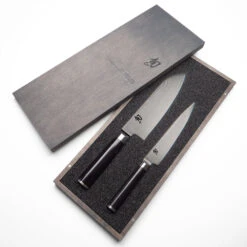 Shun Classic 2-Piece Knife Set – Utility & Santoku -Shibui Store DAMASCUS 5