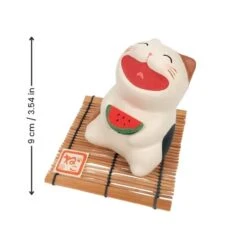 Smiling Cat Figurine -Shibui Store FigurineJaponaiseChatRieur min