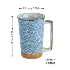 Large Japanese Mug - Seigaiha -Shibui Store GrandMugJaponaisSeigaiha min