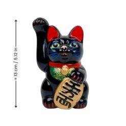 Maneki Neko Black Seto - 13 Cm -Shibui Store ManekiNekoNoirSeto 13cm min