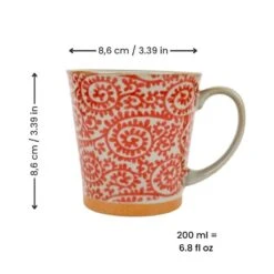 Japanese Mug - Karakusa Red 15 Japanese Mug - Karakusa Red -Shibui Store MugJaponaisKarakusaRouge min