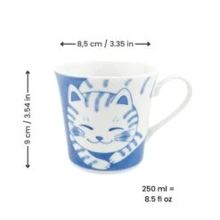 Japanese Mug - Neko Blue 7 Japanese Mug - Neko Blue -Shibui Store TasseJaponaiseNekoBleu min