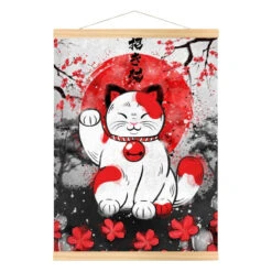 Lucky Cat Poster -Shibui Store affiche japonaise chat porte bonheur a3 871