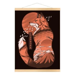 Japanese Poster - Fox -Shibui Store affiche japonaise renard japonais a3 839