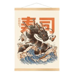 Japanese Poster - Sushi Dragon -Shibui Store affiche japonaise sushi dragon a3 666