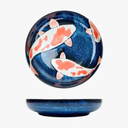 Japanese Deep Plate - Koi Fish
