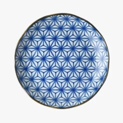 Blue Japanese Plate - Asanoha