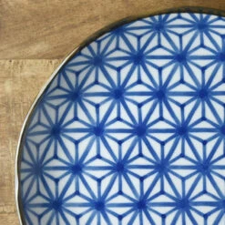 Blue Japanese Plate - Asanoha -Shibui Store assiette japonaise asanoha 655