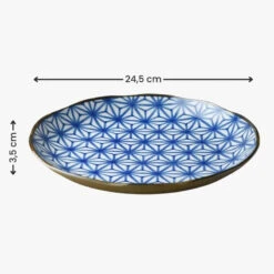 Blue Japanese Plate - Asanoha -Shibui Store assiette japonaise asanoha 843