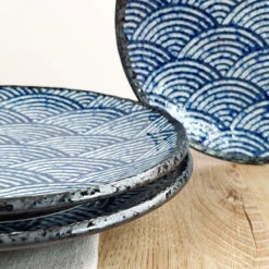 Japanese Plate Seigaiha -Shibui Store assiette japonaise seigaiha 606