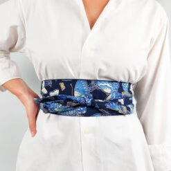 Blue Obi Belt - Women -Shibui Store blue obi belt women s 360