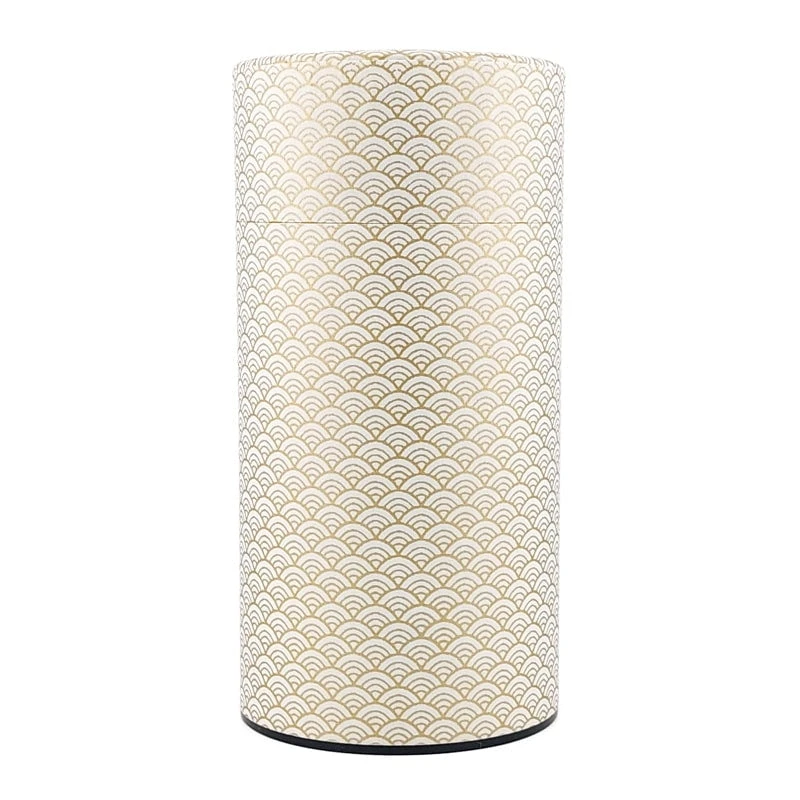 Washi Tea Canister - Golden Seigaiha 3 Washi Tea Canister - Golden Seigaiha