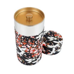 Washi Tea Canister - Hana Tsuru 8 Washi Tea Canister - Hana Tsuru -Shibui Store boite a the japonaise washi hana tsuru 824