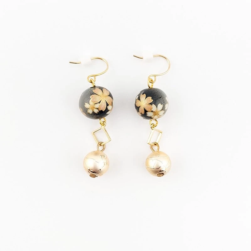 Cherry Blossom Earrings - Black 4 Cherry Blossom Earrings - Black - Image 2