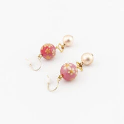 Cherry Blossom Earrings - Pink -Shibui Store boucles doreilles japonaises cherry rose 588