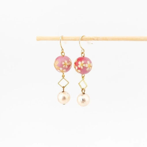 Cherry Blossom Earrings - Pink