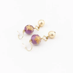 Cherry Blossom Earrings - Purple -Shibui Store boucles doreilles japonaises cherry violet 888