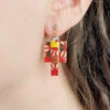 Kimono Earrings - Red 2 Kimono Earrings - Red -Shibui Store boucles doreilles kimono rouge 227
