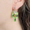 Kimono Earrings - Green 2 Kimono Earrings - Green -Shibui Store boucles doreilles kimono vert 773