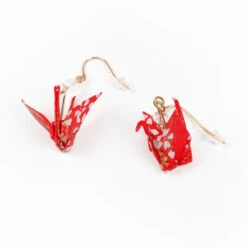 Origami Earrings - Aka -Shibui Store boucles doreilles origami aka 223