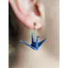 Blue Origami Earrings -Shibui Store boucles doreilles origami bleu 874