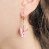 Origami Earrings - Pinku -Shibui Store boucles doreilles origami pinku 445
