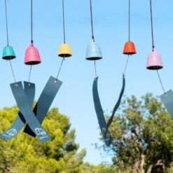 Cast Iron Wind Chime - Iwachu Red - 2.2 In 8 Cast Iron Wind Chime - Iwachu Red - 2.2 In -Shibui Store carillon japonais fonte iwachu rouge 5 5 cm 357