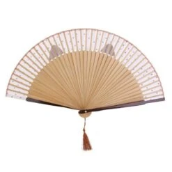 Cat Face Japanese Fan - Beige -Shibui Store cat face japanese fan beige 508