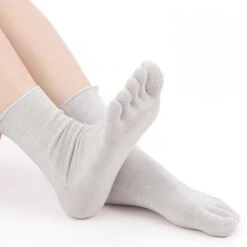 Five-Toe Socks - Natural Fiber -Shibui Store chaussettes japonaises 5 doigts fibres naturelles eu 35 38 gris 651