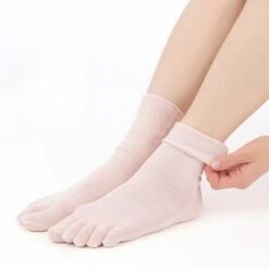 Five-Toe Socks - Natural Fiber -Shibui Store chaussettes japonaises 5 doigts fibres naturelles eu 35 38 rose 936