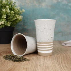 Clay Tea Cup - White -Shibui Store clay tea cup white 334