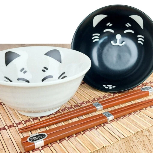 Set Of 2 Ramen Cat Bowls
