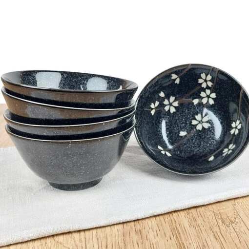 Set Of 5 Japanese Bowls - Spring