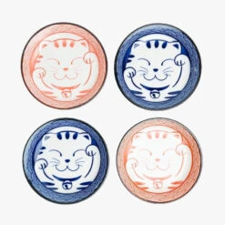 Japanese Cat Plates Set