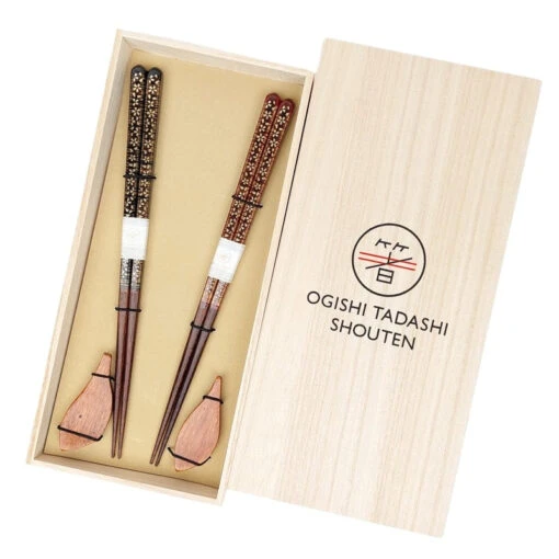 Sakura Chopsticks Set - Gold