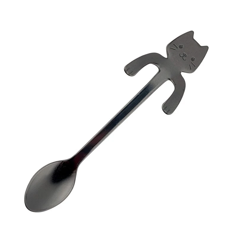 Japanese Tea Spoon - Black Cat 4 Japanese Tea Spoon - Black Cat - Image 2