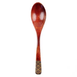 Japanese Wooden Spoon - Seigaiha Blue -Shibui Store cuillere japonaise bois seigaiha bleu 272