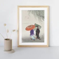 Japanese Woodblock Print - Two Women In The Rain -Shibui Store estampe japonaise deux femmes sous la pluie a3 735