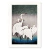 Japanese Block Print - Group Of Egrets -Shibui Store estampe japonaise groupe daigrettes a3 631