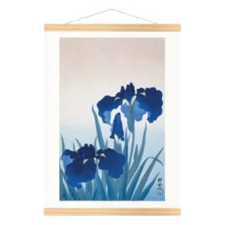 Japanese Woodblock Print - Blue Iris -Shibui Store estampe japonaise iris bleu a3 894