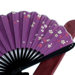 Japanese Fan - Purple Sakura -Shibui Store eventail japonais sakura violet 201