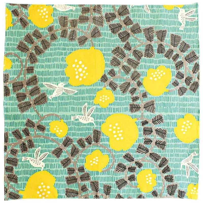 Furoshiki - Green Hummingbirds - 27.5x27.5 In 3 Furoshiki - Green Hummingbirds - 27.5x27.5 In